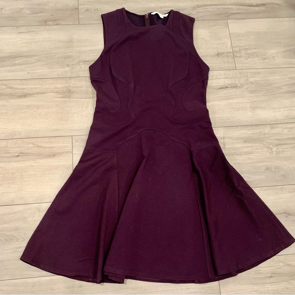 NWOT DVF Royal Purple Midi Dress Size 14